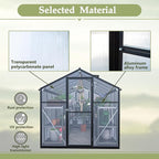 Favfurish 6x12 FT Greenhouses for Outdoors,Heavy Duty Polycarbonate Greenhouse,Lockable Walk-in Green House Sunroom w/ Roof Vent,Aluminum Hot House for Garden Plants Backyard Patio,Black