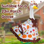 Thanksgiving Goose Outfit for Porch Goose 23" Cement Statue Clothing - Thanksgiving Outdoor Decoration for Patio Yard Lawn