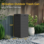 31 Gallon Outdoor Trash Can with Tiered Lid and Drip Tray,Waterproof Resin Waste Bin Indoor,Durable,Stylish,Lightweight Garbage Bin for Patio,Kitchen,Backyard and Office(Black)