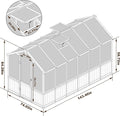 BlueWish 6x12FT Greenhouse, Greenhouse for Outdoor with Cedar Frame, Adjustable Vent, Wood Greenhouses with Polycarbonate Panel, Green House for Outside, Garden, Backyard, Black