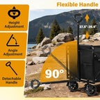 Yobller Wagons Carts Foldable,Large Capacity Foldable Wagon Cart Collapsible Wagon with Wheels & Drink Holders,Utility Folding Cart for Camping Garden Grocery Shopping