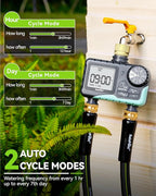 RAINPOINT Water Timer for Garden Hose - Sprinkler Timer with Brass Swivel - Rain Delay/Manual Watering/Automatic Irrigation Programmable Faucet for Yard, 2 Outlet