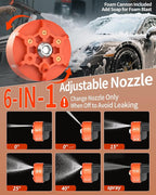 Cordless Pressure Washer Battery Powered; 1100PSI 2.4 GPM Portable Cordless Power Washer with 6-in-1 Nozzle, Foam Cannon, 21V Battery&Charger; Handheld Battery Pressure Washer for Home, Car, Yard