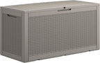 100 Gallon Deck Box Lockable Resin Outdoor Storage Box waterproof Outdoor Container for Patio Furniture Cushions, Pillow