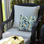 LVTXIII Outdoor Throw Pillows 18x18 Patio Waterproof Square Pillows with Piping Fade Resistant Accent Pillow for Spring Summer Garden Decoration, Set of 2, Leaves Multi