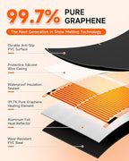 24" x 72" Heated Snow Melting Mat for Walkways – Graphene 2.0 Fast Melt, Connectable & Non-Slip Outdoor Snow Melt Mat
