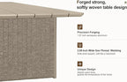PURPLE LEAF 15 Pieces Outdoor Dining Table Set Modern Extra Large Weather-Resistant Conversation Set Pillows Included for Outdoor Garden Beige