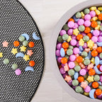 GOGOSO Ball Pit Balls Stars Moon Shapes Plastic Pitballs for Toddler Play Tent Baby Photo Props Kids Pool Water Toys Kiddie Pool Party Decor,Orange Green Blue,100pcs