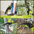 8 & 6 Inch Mini Chainsaw Cordless,2×4.0Ah Battery Tool-Free Installation Small Brushless Chain Saw with 4 Guides & Chain,Portable Motosierra De Bateria for Tree Trimming & Branch Wood Cutting
