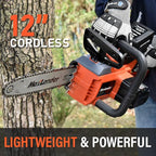 12-Inch Cordless Battery Operated Chainsaw with 1x4.0Ah Battery&Charger, MAXLANDER 20V Electric Chainsaw with Auto-Tension & Auto-Lubrication, Lightweight Handheld for Wood Cutting & Trimming