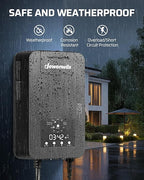 DEWENWILS 200W Low Voltage Landscape Transformer, 120V AC to 12V DC, Outdoor Landscape Lighting Transformer with Remote, Photocell Sensor & Timer, Weatherproof for Garden Spotlights Pathway Lights