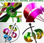 Wind Spinner for Garden and Yard - Large Metal Kinetic Wind Sculpture for Outdoor Decor (Moons)