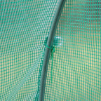 Outsunny 9.8' x 6.6' x 6.6' Plastic Greenhouse Cover Replacement, Heavy Duty Waterproof Tarp for Hoop House, Sheeting with 6 Windows, Door & Reinforcement Grid, Green