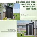4x8 FT Lean to Metal Shed,Outdoor Storage Shed W/Floor Frame & Reversible Installation,All Weather Waterproof Garden Tool House W/Lockable Door & 2 Air Vents,for Backyard,Patio,Lawn,Black