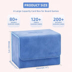 Magic Card Deck Box for MTG Single Deck Card Box fits 100+ TCG Sleeved Cards Soft Leather Card Box Top loading Card Boxes Magic Gift for MTG TCG CCG (Horizontal,Blue)