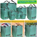 Professional 2-Pack 106 Gallon Large Lawn Garden Bags (D31, H31 in) Yard Waste Bags with Gardening Gloves, Big Leaf Bag,Yard Debris Bags,Garden Trash Container,Lawn Grass Clippings,Weeds Bag 4 Handles