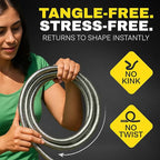 BIONIC STEEL 10Ft Short Garden Hose, 10 Ft x 5/8 In. Connector Hose for Reel, Leak Proof Connection, Heavy Duty, Non Kinking, Flexible, Hose Extension