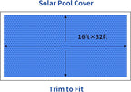 BigXwell Solar Pool Cover, 12Mil 16x32 Foot Rectangle for Above-Ground and In-Ground Pools, 1200Series (16x32 FT)