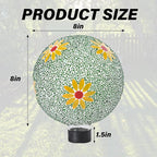 Gazing Ball 8 Inch Flower Glass Mosaic Garden Globe Outdoor Gazing Globe Yard Ornament for Garden Yard Home Lawn Outdoor Decoration Gift for Women (Not Solar Powered)