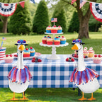 Independence Day Goose Outfit, 2 Pcs Set Hat and Tulle Ballet Skirt for 23" 17" Cement Statue Lawn Goose Clothes Costumes 4th of July Goose Outfit for Party Outdoor Patio Yard Lawn Decor