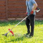 52CC 2 Stroke Weed Eater Gas Powered, Straight Shaft String Gas Trimmer with 10'' Brush Cutter, High-Speed Trimmer for Lawn and Garden Maintenance, Rubber Handle and Shoulder Strap Included