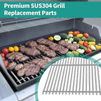 7620 Porcelain Flavorizer Bars 7524 Stainless Steel Grill Grates for Weber Genesis E310 E320 E330 S310 S320 S330 EP-310 with 7622 Heat Deflector Grill Replacement Parts for Weber 300 Series