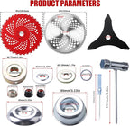 10" x 80T Carbide Tip Brush Cutter Trimmer Blades & 9" x 36 Teeth Carbide Tipped Blades & 10" x 3 Teeth Carbon Blades with Adapter Kit