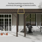Gazebo Connector Kit - for 12ft Width Wall Mounted Gazebos, Durable Steel Expansion Linker, Rustproof & Easy Assembly for 12'x20' Lean to Gazebos - Brown
