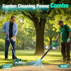 KIMO Weed Wacker and Blower Combo w/2 x 2.0Ah Battery & Charger, 12 Inch String Trimmer w/6pcs Replacement Spools, 4-in-1 Leaf Blower Cordless w/Vacuum, 3 Nozzles & 20" Extended Tube for Yard, Garden