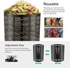 VIVOSUN 220 Gallon Outdoor Compost Bin, Expandable Composter, Easy to Setup & Large Capacity for Backyard, Lawn (Black with Gloves)