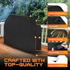 BlueStars 58 inch Grill Cover – Heavy‑Duty Waterproof 600D BBQ Cover for Outdoor Gas Grills, Compatible with Genesis, Weber, Char‑Broil & Nexgrill Models, UV & Rip‑Resistant, Black