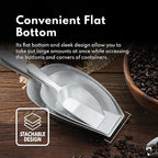 New Star Foodservice 34646 One-Piece Cast Aluminum Flat Bottom Bar Ice Flour Utility Scoop, 2-Ounce, Silver