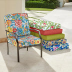 BrylaneHome Bh Outdoor Performance 2-Section Deep Seating Cushion - Geranium