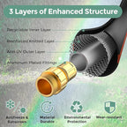 Giraffe Tools Leader Hose 5/8" x 10ft, Custom Length, No Kink, Flexible, Leakproof Water Hose, Male Female Fittings, 600 Burst PSI, 10ft, Black Orange