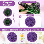 Goplus 17.5 Inch Topiary Balls Artificial Outdoor Set of 2, Faux Purple Eucalyptus Decorative Balls, Fake Plant Sphere, Round Artificial Plant Balls for Front Door, Porch, Backyard, Home Décor