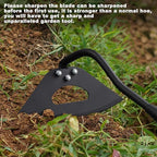 Hoe Garden Tool, Hollow Hoe with 85 Inch Long Handle, Adjustable Manual Weeder Heavy Duty Garden Hoe for Weeding, Digging, Hoeing, Cutting and Loosing Soil