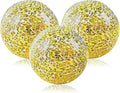 Gold 3.35 Inch Glass Balls Decorative for Bowls Crack Mosaic Orbs Solid Spheres Ball Round Globe Vase Filler Coffee Table Decor Modern Wedding Party 3 Pcs