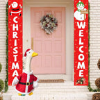 Porch Goose Santa Outfit,Goose Christmas Costume for 23" H Large Porch Goose,Mrs. Claus Porch Goose Costume for Yard Lawn Outdoor Garden Patio Statue Santa Holiday Decor