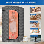 Portable Steam Sauna, Steam Sauna Tent Full Body Personal Sauna Room with 3L 1500W Steam Generator, Remote Control, Remote Control, 9 Levels Heat, 90 Mins Timer,Foldable Chair