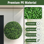Goplus 2 PCS 19 Inch Artificial Plant Topiary Ball, Round Faux Boxwood Balls Outdoor, Garden Spheres Decorative for Front Door, Porch, Backyard, Balcony, Patio, Wedding and Home Décor