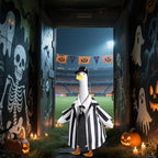 Watayo 4 Pcs/Set Referee Porch Goose Outfits, Lawn Goose Statue Referees Costume, Garden Goose Clothes Referee Shirt Hat Tie and Whistle for 23" Statue Halloween Sports Season Outdoor Patio Yard Decor