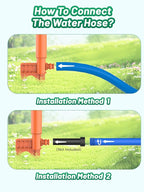 Outdoor Water Sprinklers with 4 T Ball Set for Toddlers Kids Ages 4-8,Summer Outside Sprinklers Play Equipment Baseball Game Lawn Yard Tee Ball Game for Boys Girls,Hose Connector Included (C)