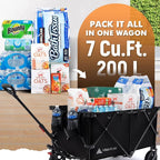 Hikenture Collapsible Wagon - 330LBS Capacity, Extra Large Foldable Wagon with All-Terrain Wheels, Utility Beach Cart for Outdoor Garden