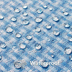 Kevin Textile Outdoor Waterproof Throw Pillow Covers Pack of 2 Weaving Texture Water Resistant Outside Decorative Cushion Covers for Garden Patio Tent Balcony Bench Couch Sofa 18x18 Inch, Light Blue