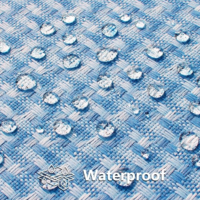 Kevin Textile Outdoor Waterproof Throw Pillow Covers Pack of 2 Farmhouse Decorative Cushion Covers for Garden Patio Tent Balcony Bench Couch Sofa 20x20 Inch, Light Blue