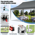 COBIZI 10x20 Pop Up Canopy with 6 Sidewall, Commercial Canopy UPF 50+ Waterproof Outdoor Gazebo with Carry Bag, Tents for Parties with Upgrade Frame, 3 Height Adjustable, Gray