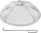 Fire Pit Spark Screen Round 20", Reinforced Heavy Duty Steel Metal Cover, Outdoor Firepit Lid, Easy-Opening Top Screen Covers Round with Ring Handle for Outdoor Patio Fire Pits Backyard
