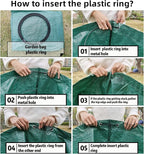4 Pcs 72 Gallons Reusable Yard Waste Bags Extra Large Leaf Lawn Bags Reusable Heavy Duty With 4 Handles Garden waste Bags Containers for Clean Up Leaves Debris Grass Clipping