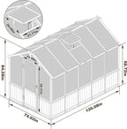 BlueWish 6x10FT Greenhouse, Greenhouse for Outdoor with Cedar Frame, Adjustable Vent, Wood Greenhouses with Polycarbonate Panel, Green House for Outside, Garden, Backyard, Black