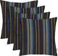 RSH DECOR: Sunbrella Square Throw Pillows Set of 4 | 24" x 24" | Water and Fade-Resistant Performance Fabric | Outdoor Pillow Covers with Down-Alternative Inserts | Stanton Lagoon